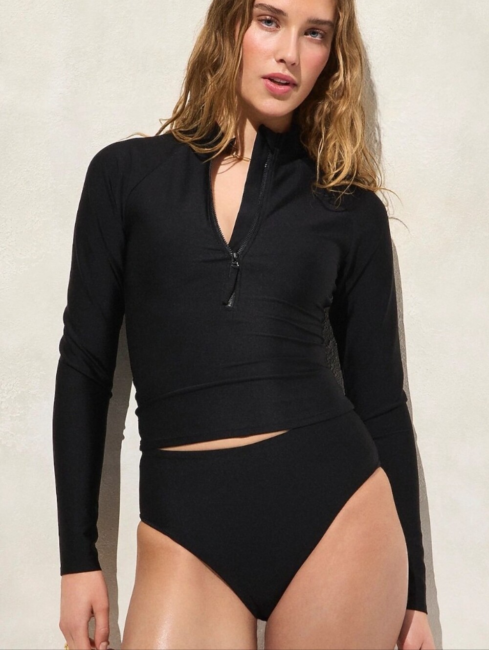 J. Crew Rash Guard in Classic Sculpt - black